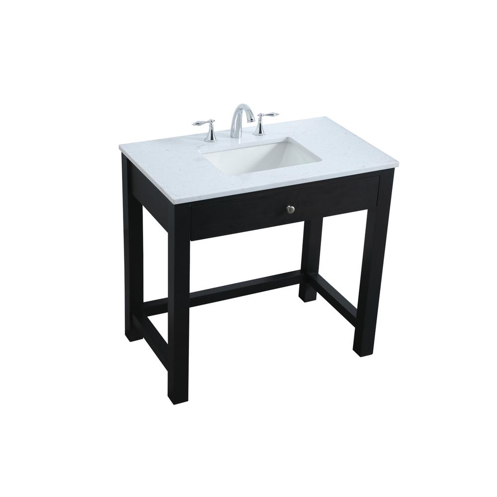 36 Inch ADA Compliant Bathroom Vanity In Black. Picture 8