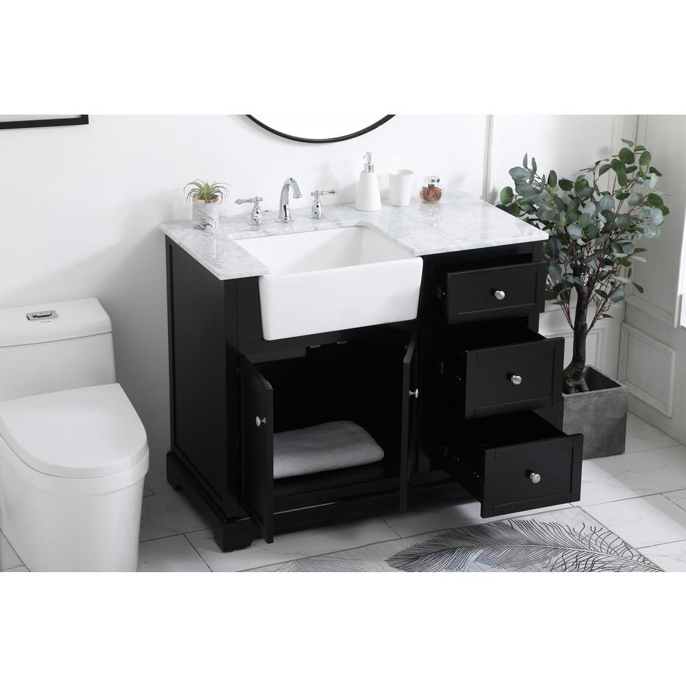 42 inch Single bathroom vanity in black. Picture 3