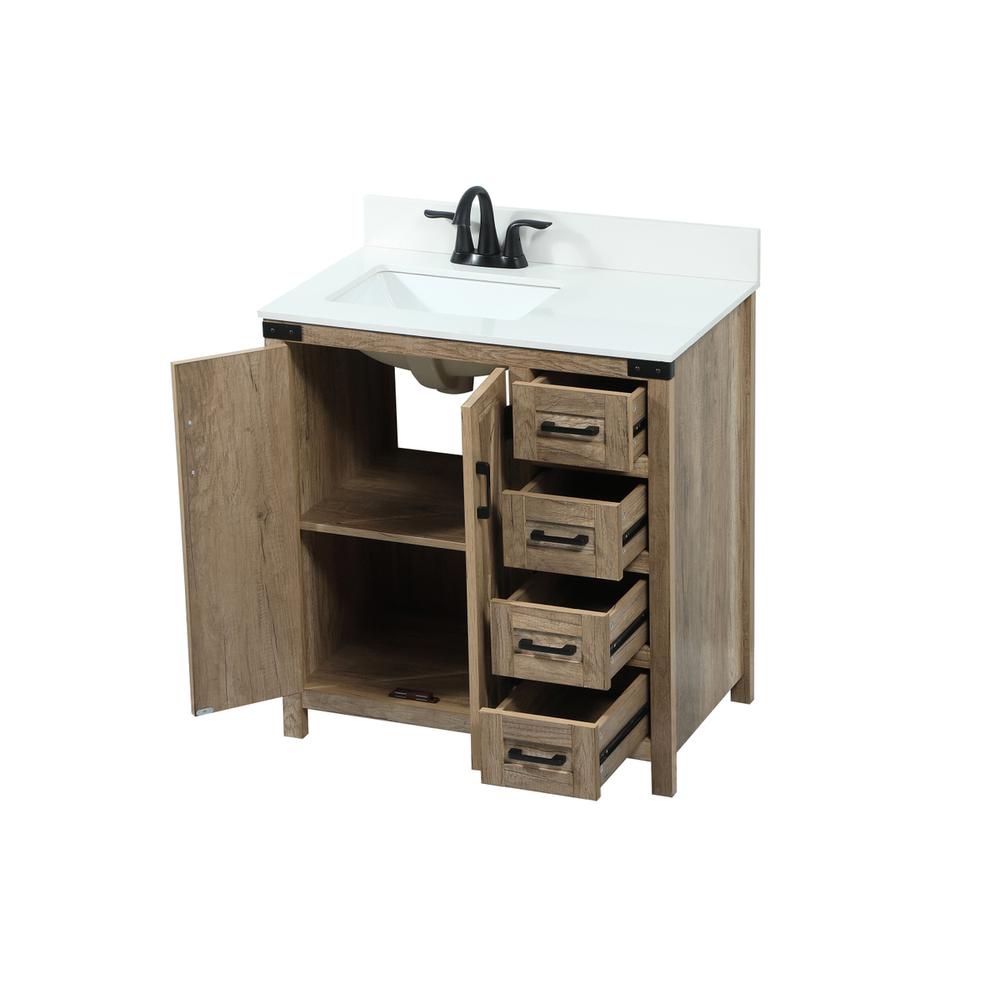 32 inch Single bathroom vanity in natural oak with backsplash. Picture 9