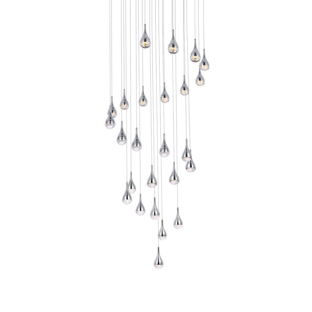 Amherst 42 inch LED chandelier in chrome. Picture 2