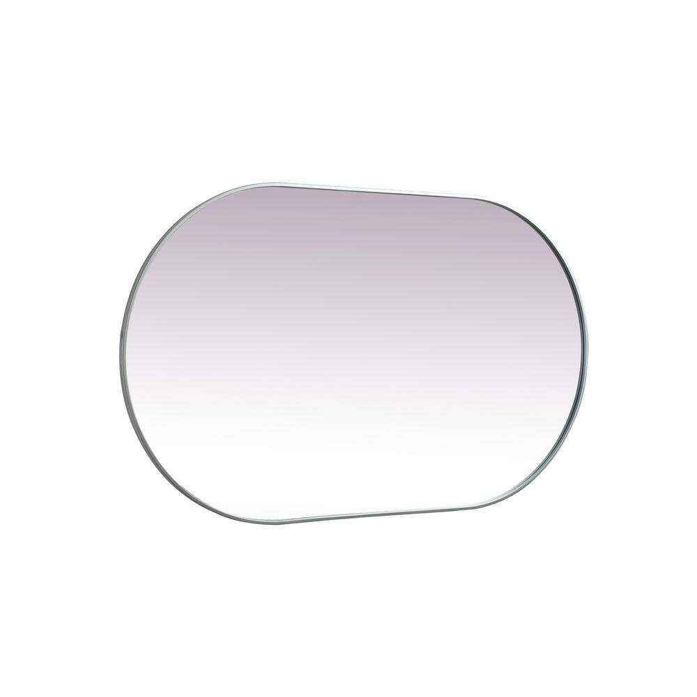 Metal Frame Oval Mirror 36x60 Inch in Silver. Picture 9