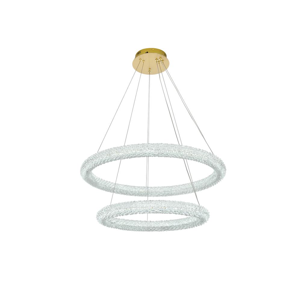 Bowen 32 inch Adjustable LED Chandelier in Satin Gold. Picture 3