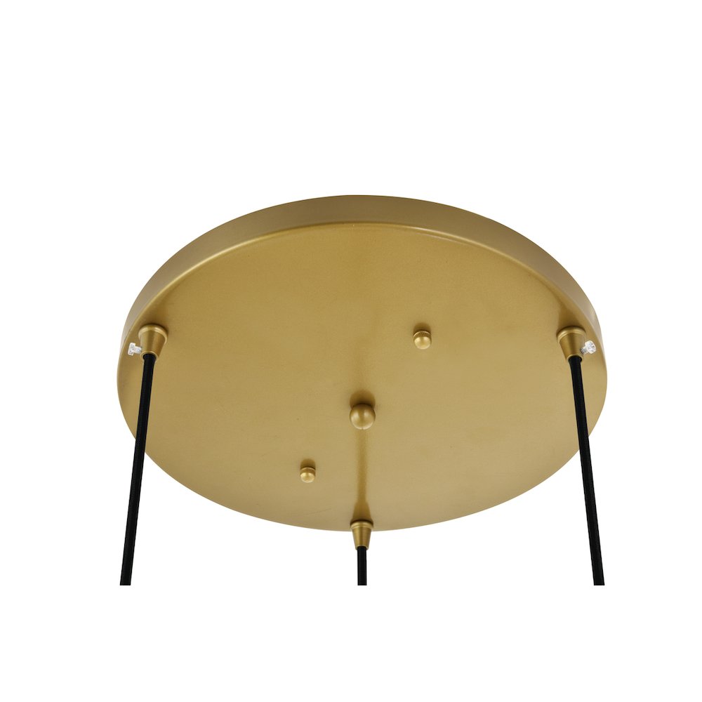 Waltz 3 Light Brass Pendant. Picture 12