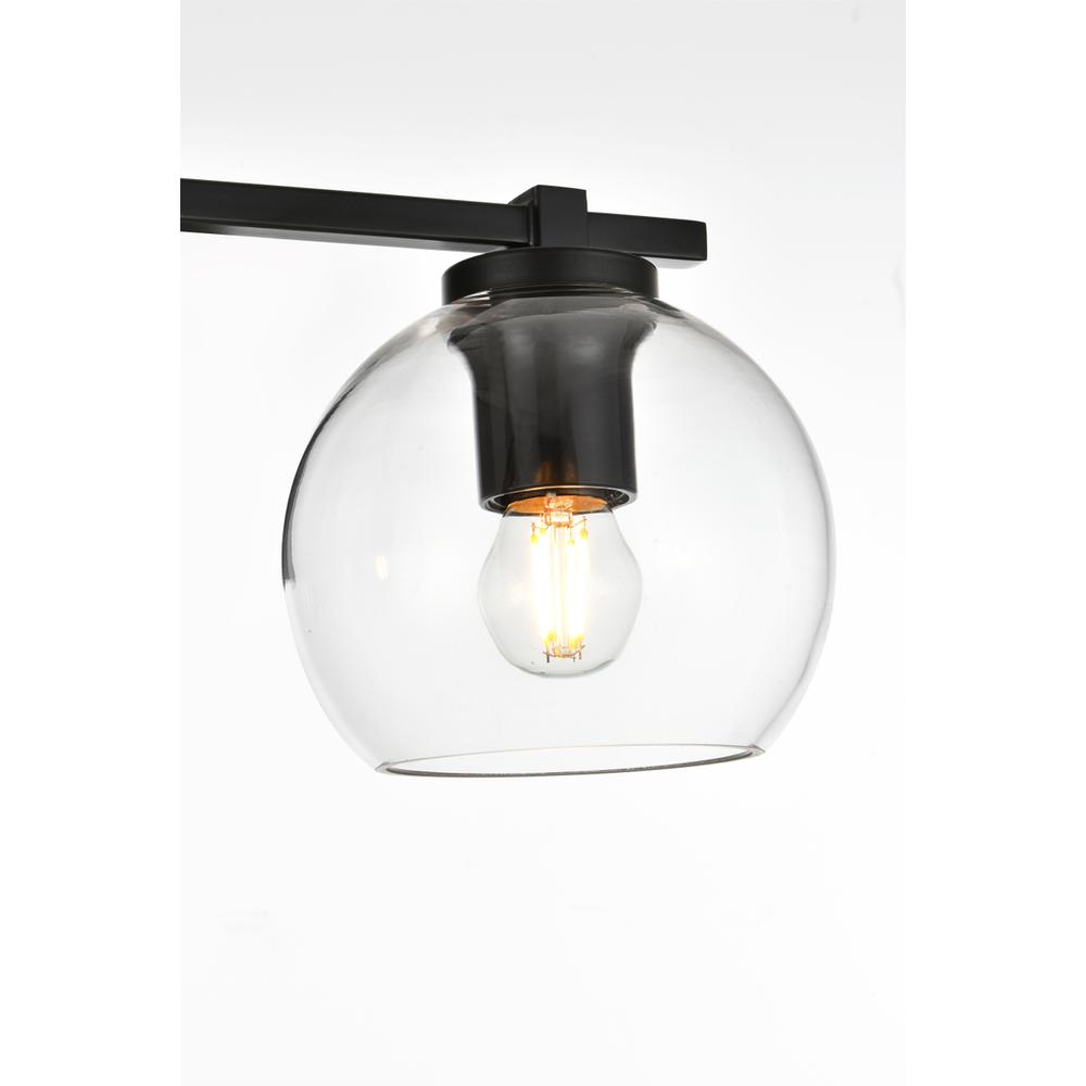 Juelz 3 light Black and Clear Bath Sconce. Picture 4