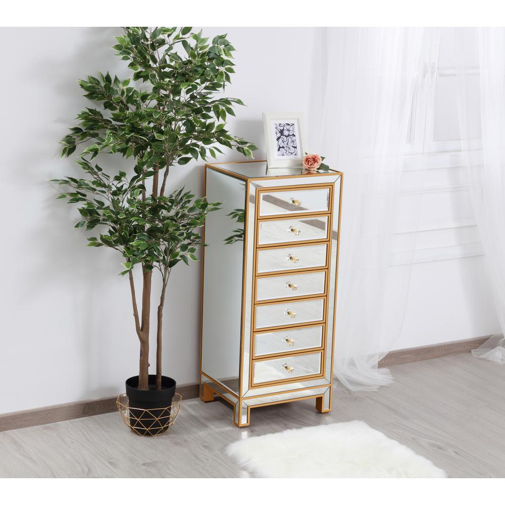 Lingerie Chest 7 drawers 18in. W x 15in. D x 42in. H in gold. Picture 3