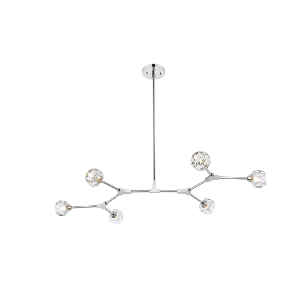 Zayne 6 Light Pendant in Chrome. Picture 1