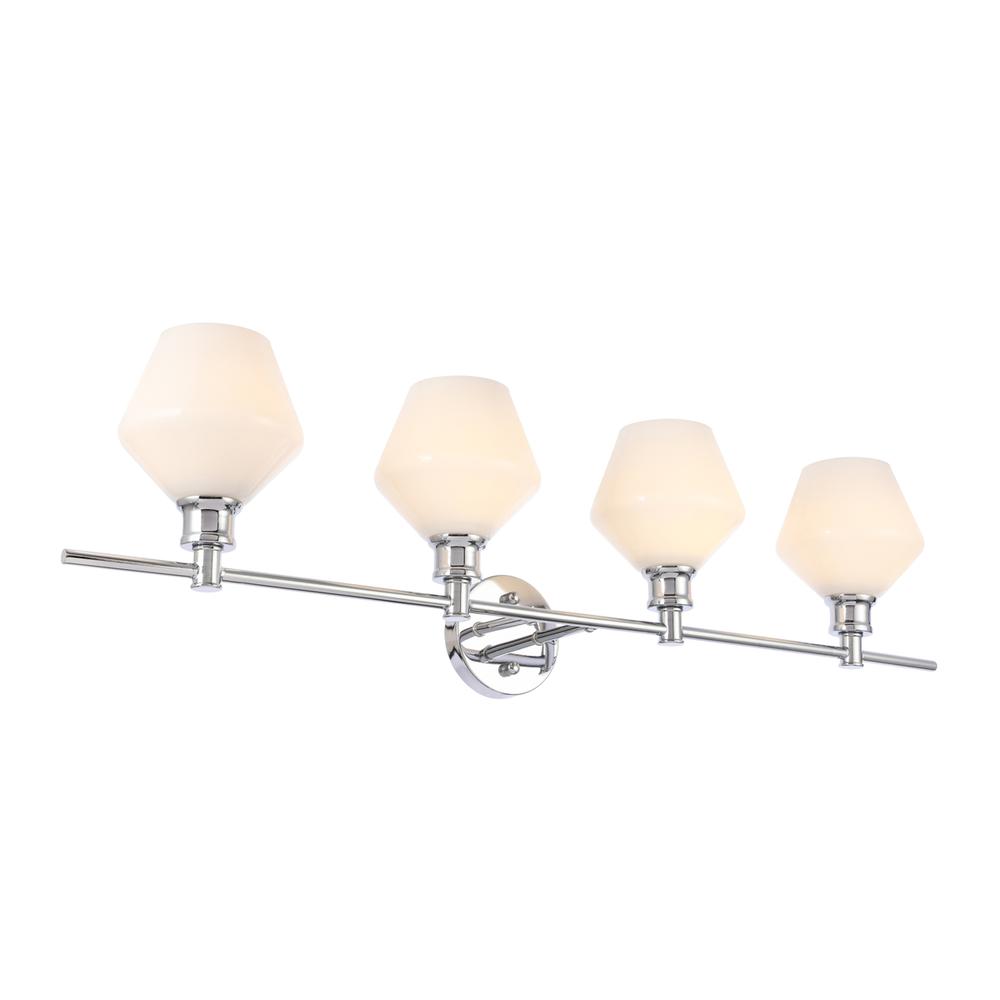 Gene 4 light Chrome and Frosted white glass Wall sconce. Picture 5