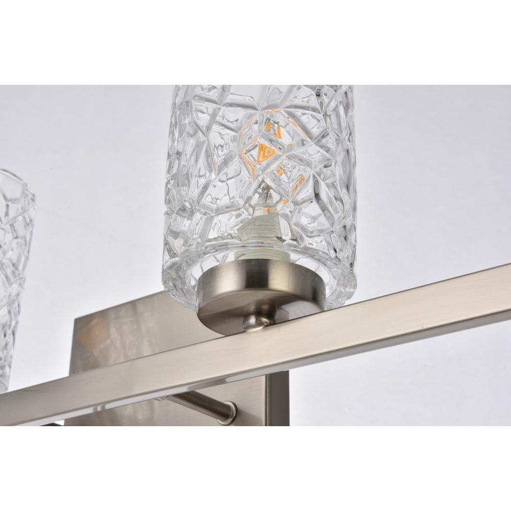 Cassie 4 lights bath sconce in satin nickel with clear shade. Picture 5