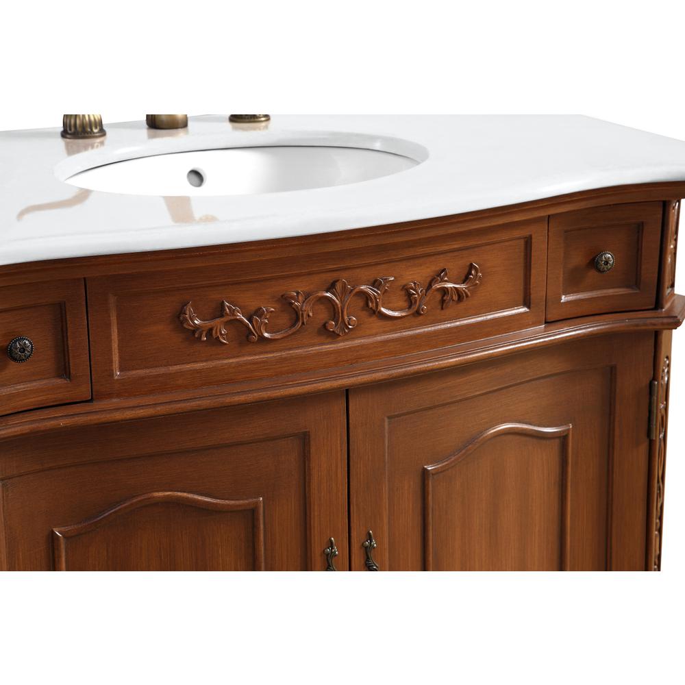 36 inch Single Bathroom vanity in Brown with ivory white engineered marble. Picture 7