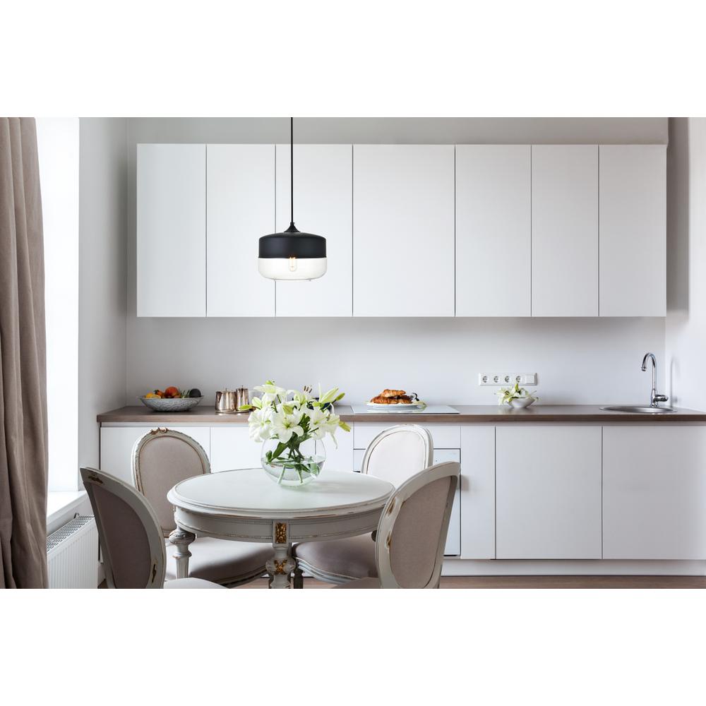 Ashwell 1 Light Black Pendant With Clear Glass. Picture 6