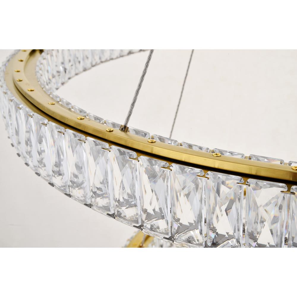 Monroe Integrated LED light Gold Chandelier Clear Royal Cut Crystal. Picture 4