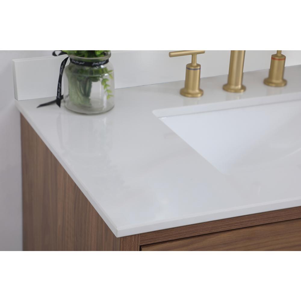 36 inch bathroom Vanity in Walnut Brown with Backsplash. Picture 5
