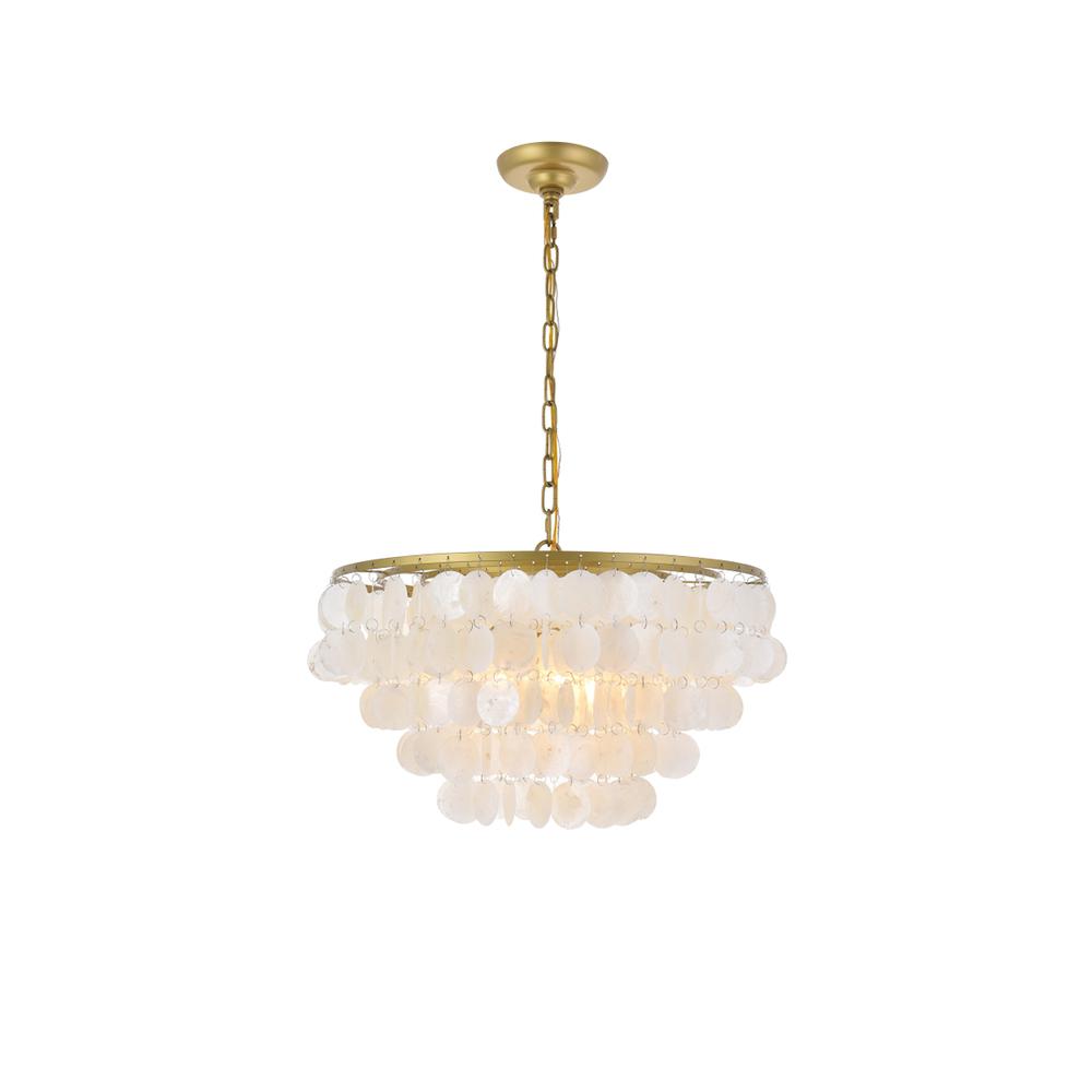 Selene 4 light Brass Pendant. Picture 1
