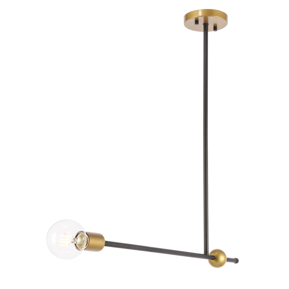 Brees 1 Light Black And Brass Pendant. Picture 6