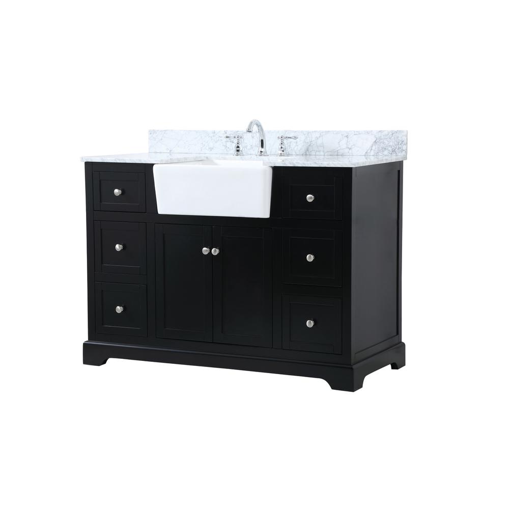 48 inch Single bathroom vanity in black with backsplash. Picture 7