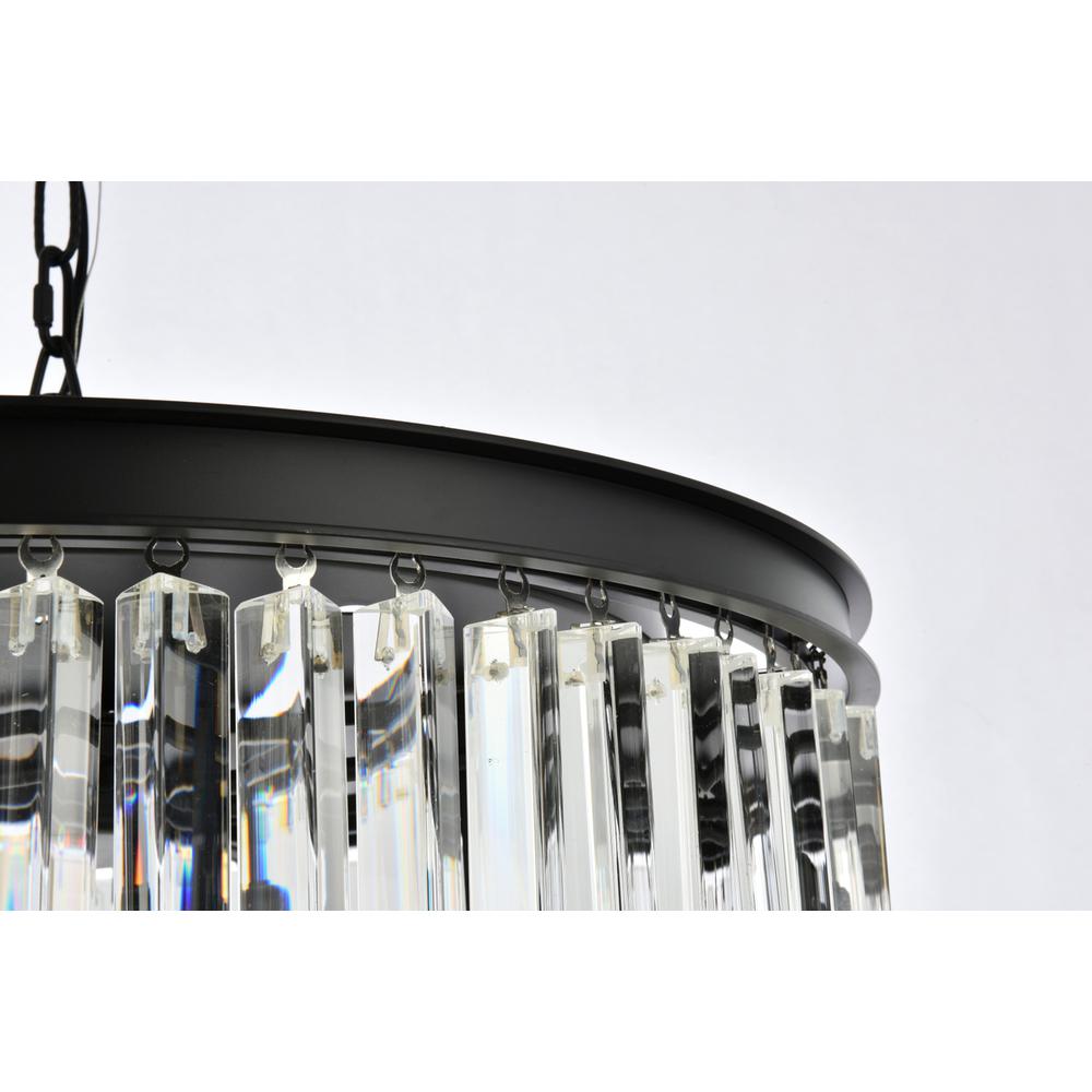 Sydney 8 light Matte Black Chandelier Clear Royal Cut Crystal. Picture 4