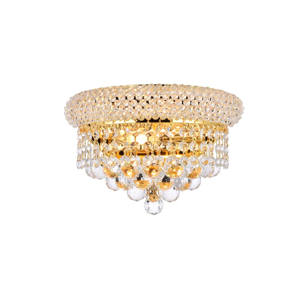 Primo 2 light Gold Wall Sconce Clear Royal Cut Crystal. Picture 1