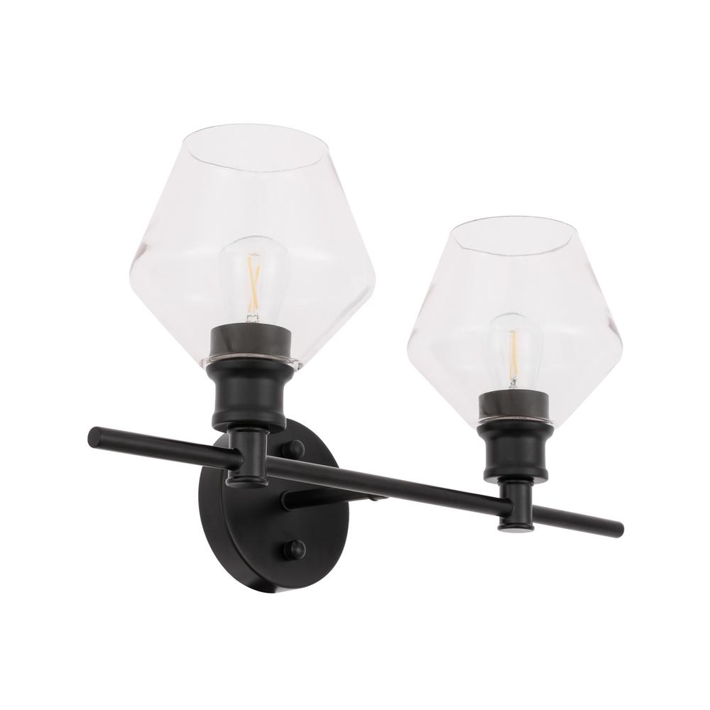 Gene 2 light Black and Clear glass Wall sconce. Picture 8