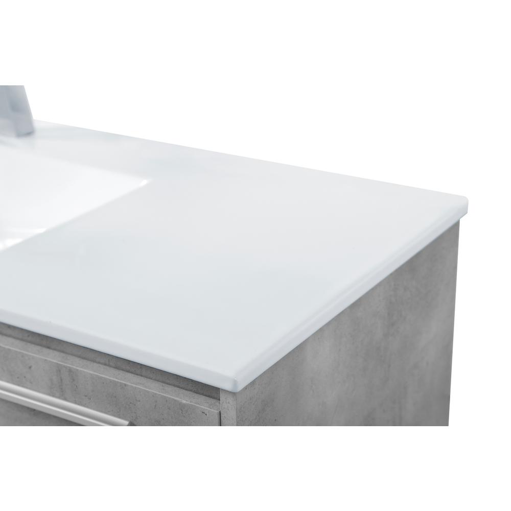 48 inch  Single Bathroom Floating Vanity in Concrete Grey. Picture 10