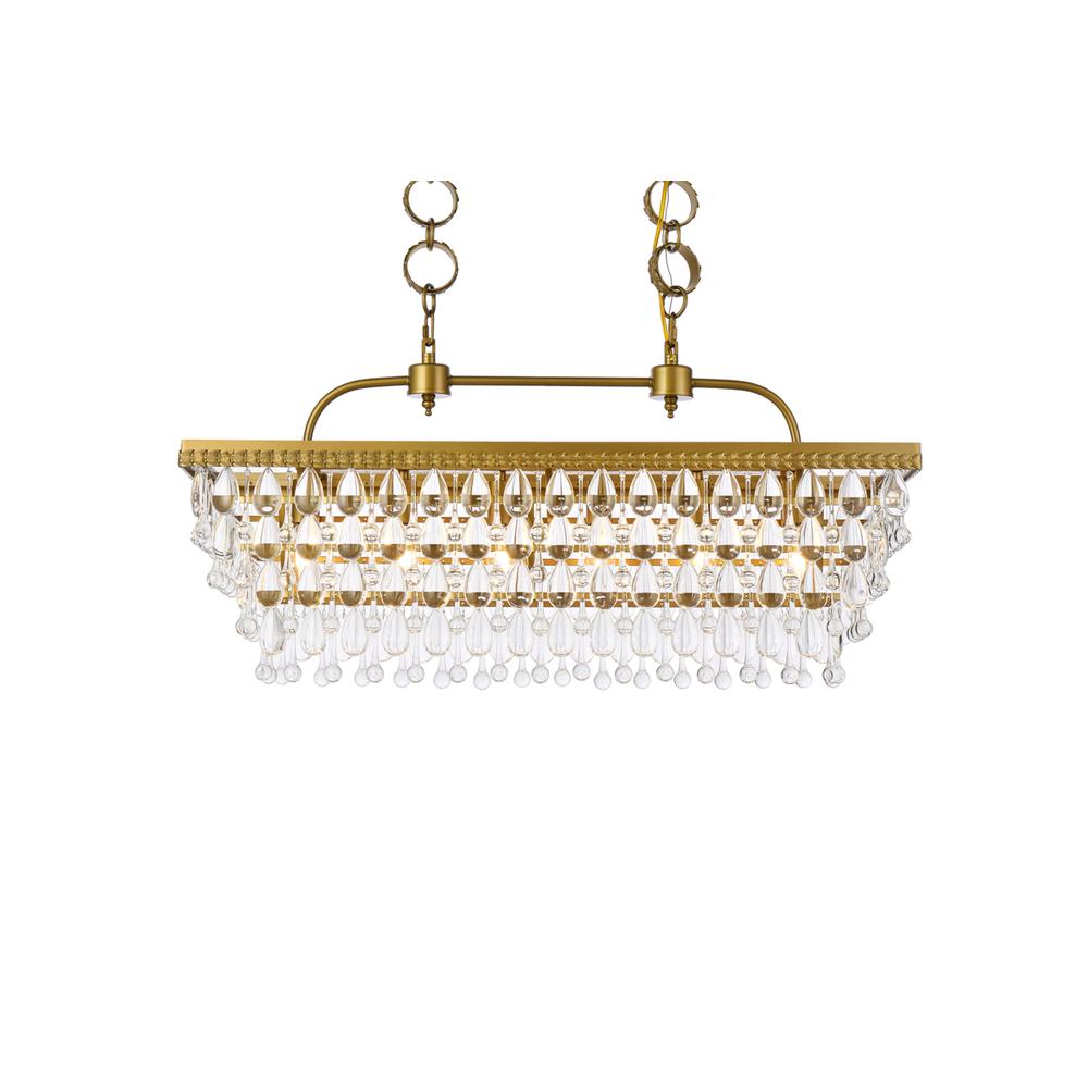 Nordic 32 inch rectangle pendant in brass. Picture 2