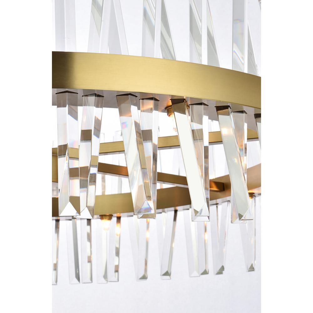 Serephina 36 inch crystal round chandelier light in satin gold. Picture 3