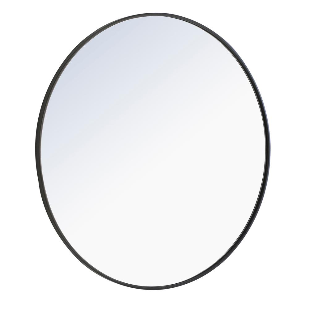 Metal frame Round Mirror 36 inch Black finish. Picture 4