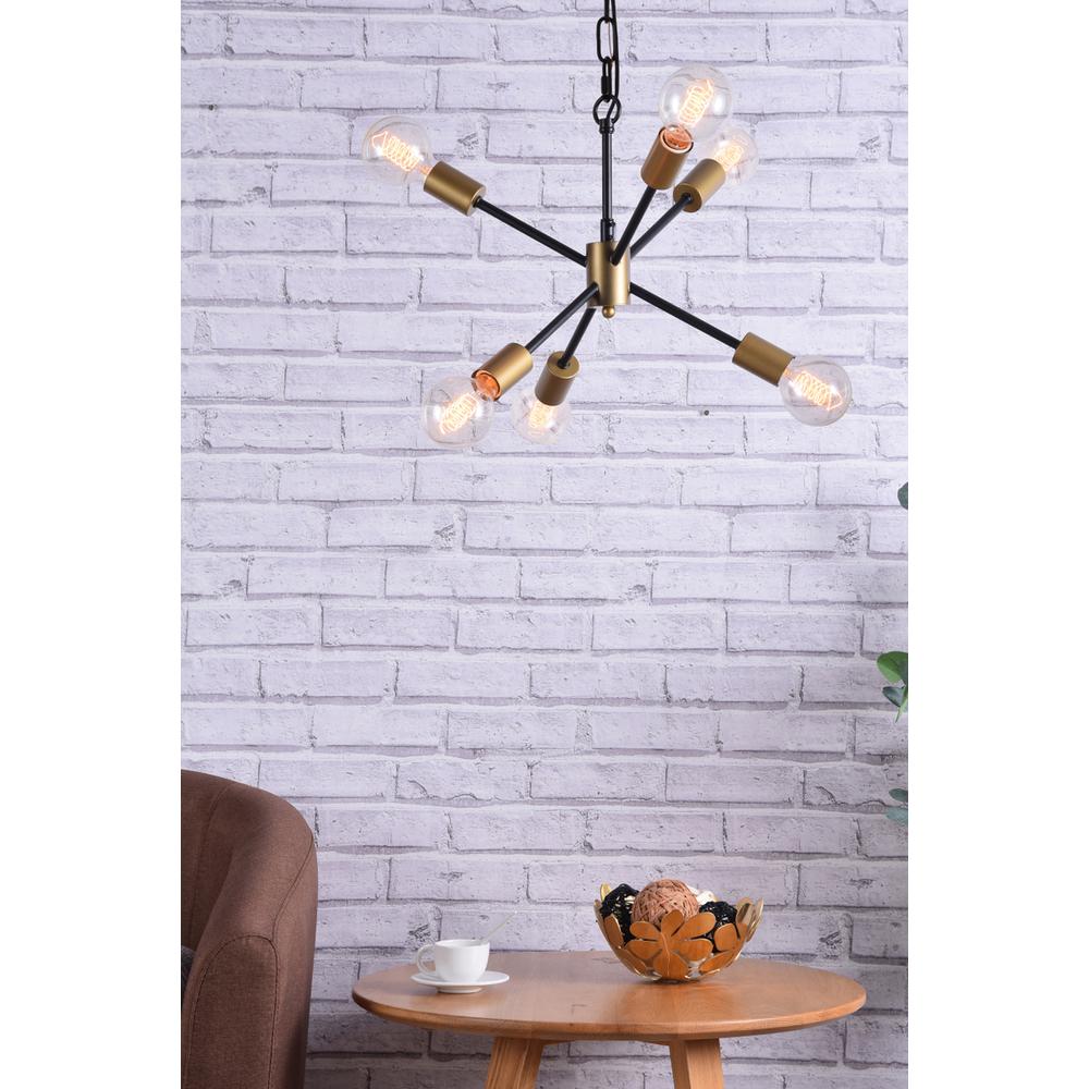 Nolan 6 Light matte black Pendant. Picture 7