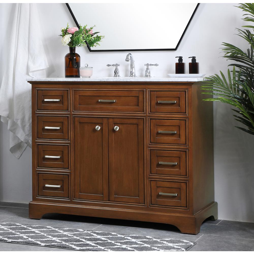 42 in. Single Bathroom Vanity set in teak. Picture 2