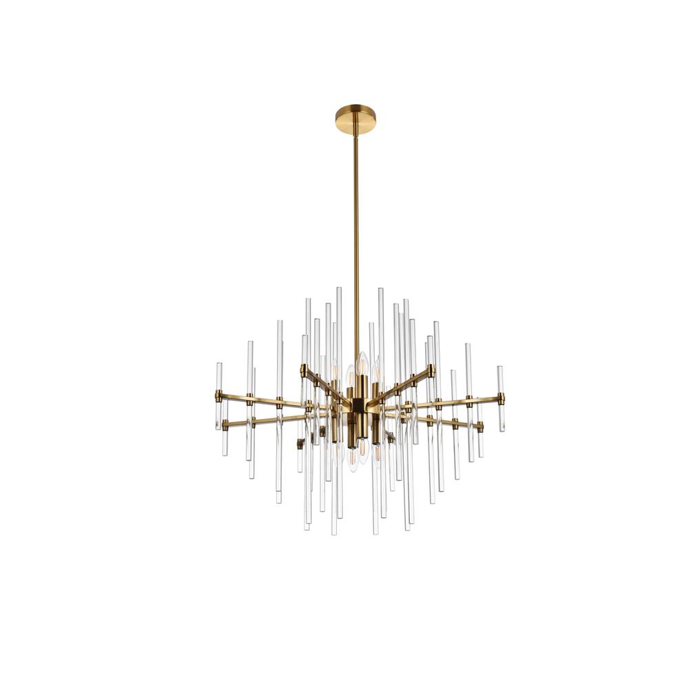 Sienna 31 inch crystal rod pendant in gold. Picture 6