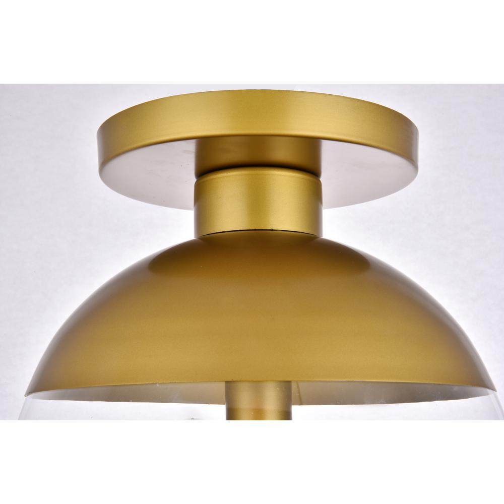 Eclipse 1 Light Brass Flush Mount With Clear Glass. Picture 4