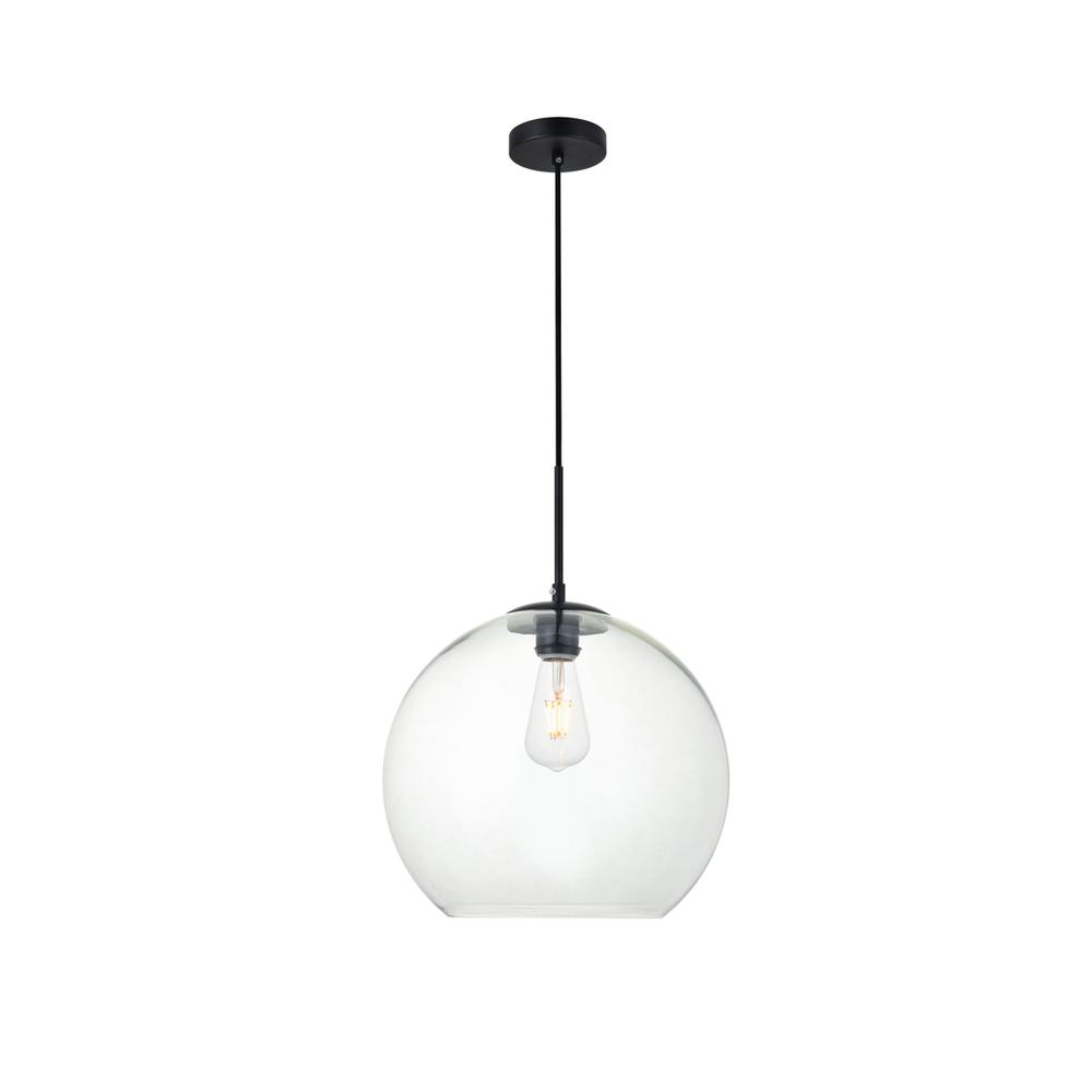 Baxter 1 Light Black Pendant With Clear Glass. Picture 1