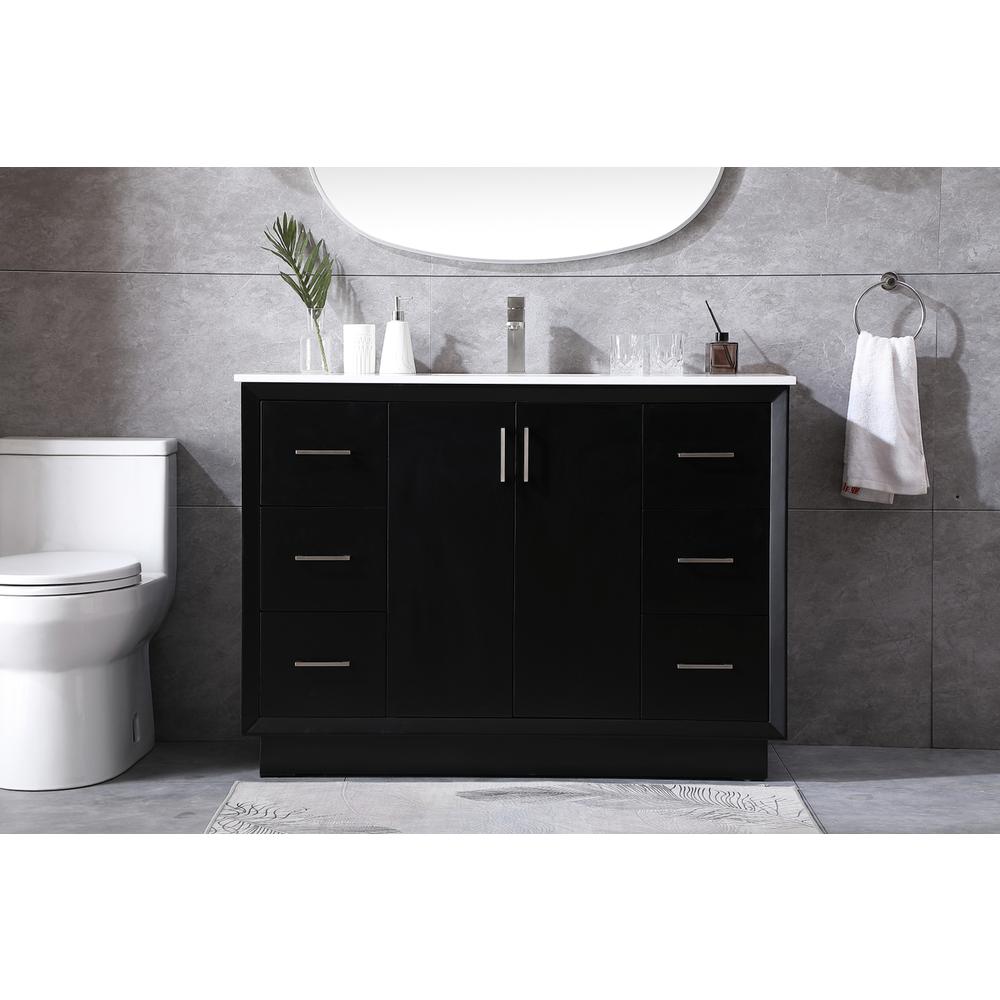 48 Inch SIngle Bathroom Vanity In Black. Picture 14