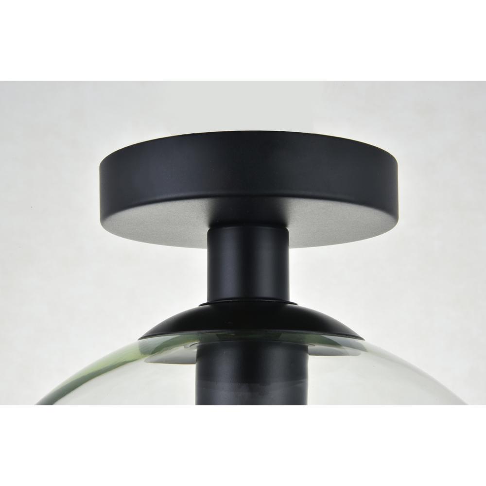 Baxter 1 Light Black Flush Mount With Clear Glass. Picture 5