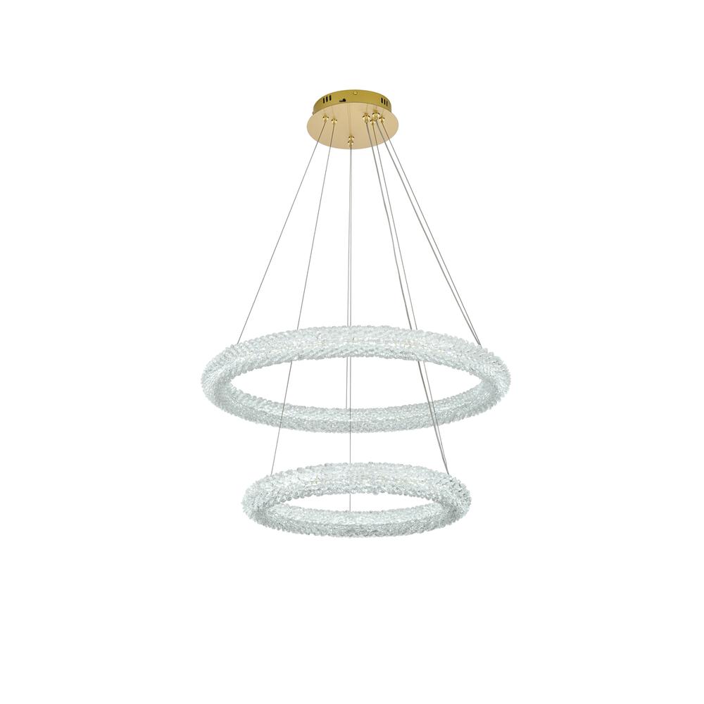 Bowen 28 inch Adjustable LED Chandelier in Satin Gold. Picture 3
