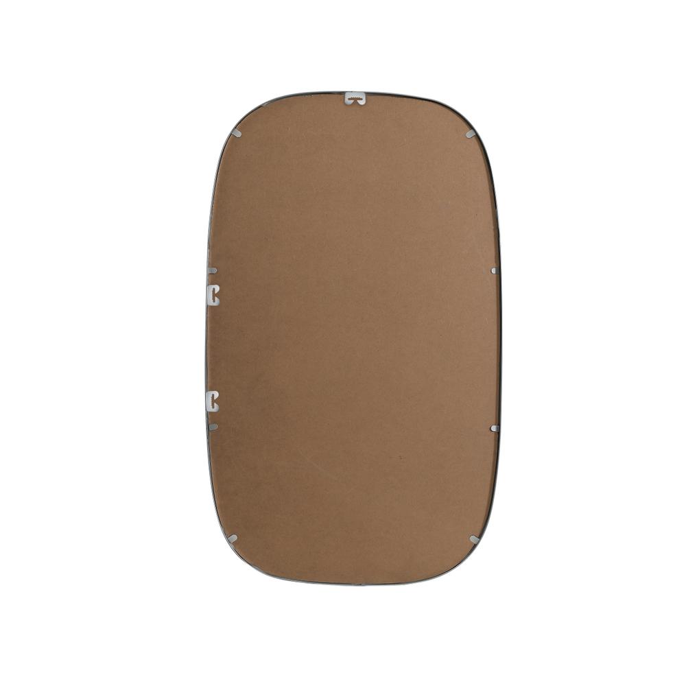 Metal Frame Oval Mirror 24x40 Inch in Silver. Picture 10