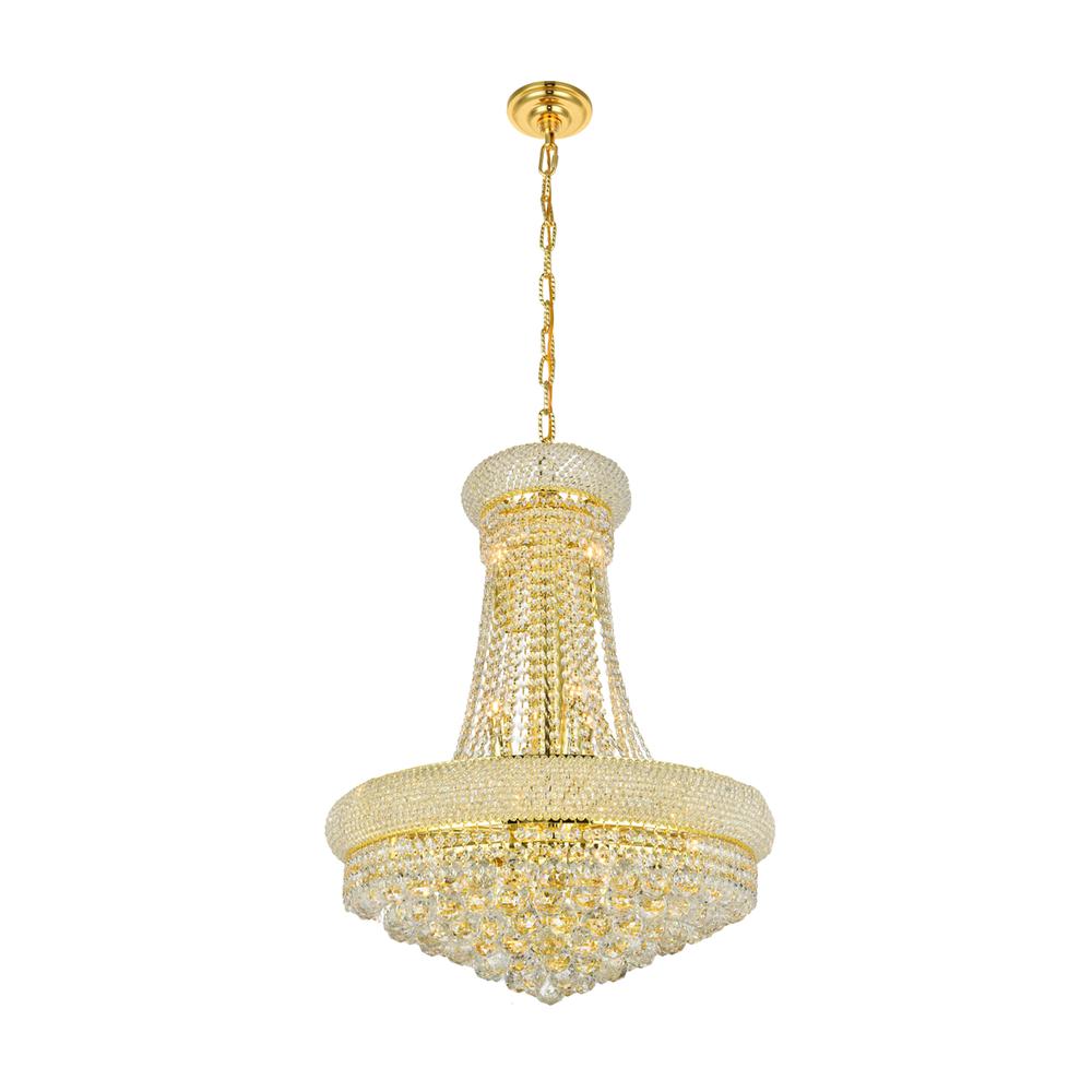 Primo 14 light Gold Chandelier Clear Royal Cut Crystal. Picture 6