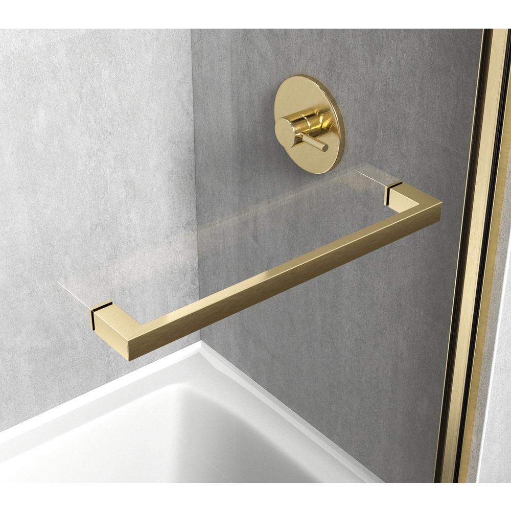 Frameless tub door 60 x 60 Brushed Gold. Picture 8