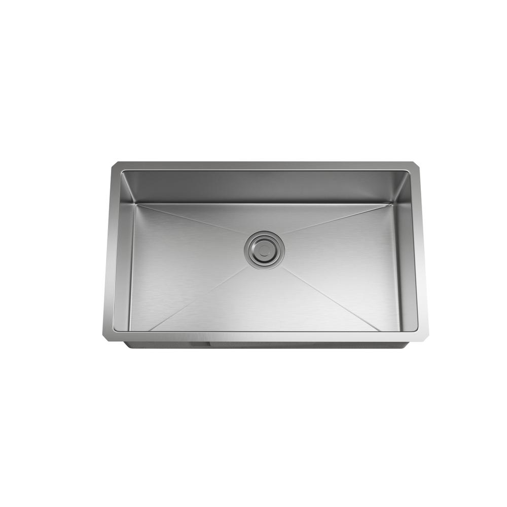 Stainless Steel undermount kitchen sink L30''xW18'' x H10". Picture 6