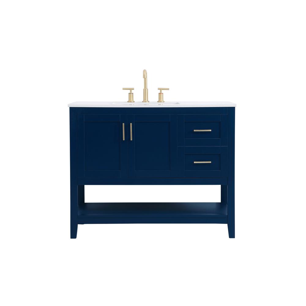 42 inch Single Bathroom Vanity in Blue. Picture 1