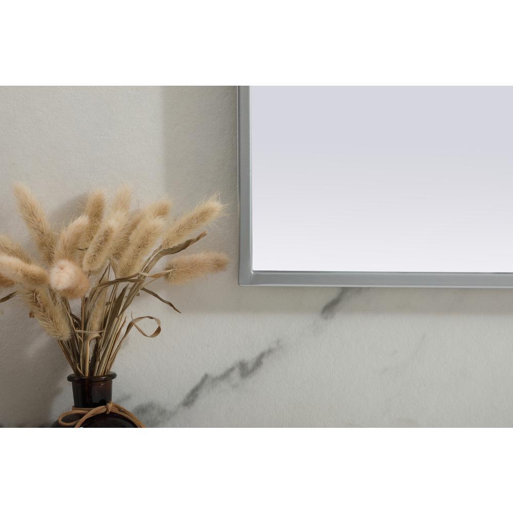 Metal Frame Arch Mirror 36x24 Inch in Silver. Picture 5