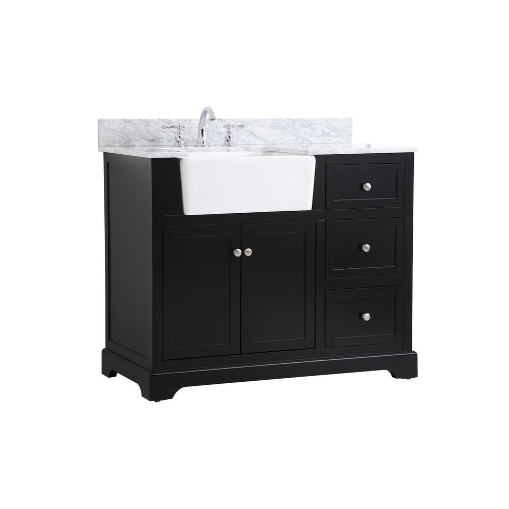 42 inch Single bathroom vanity in black with backsplash. Picture 7
