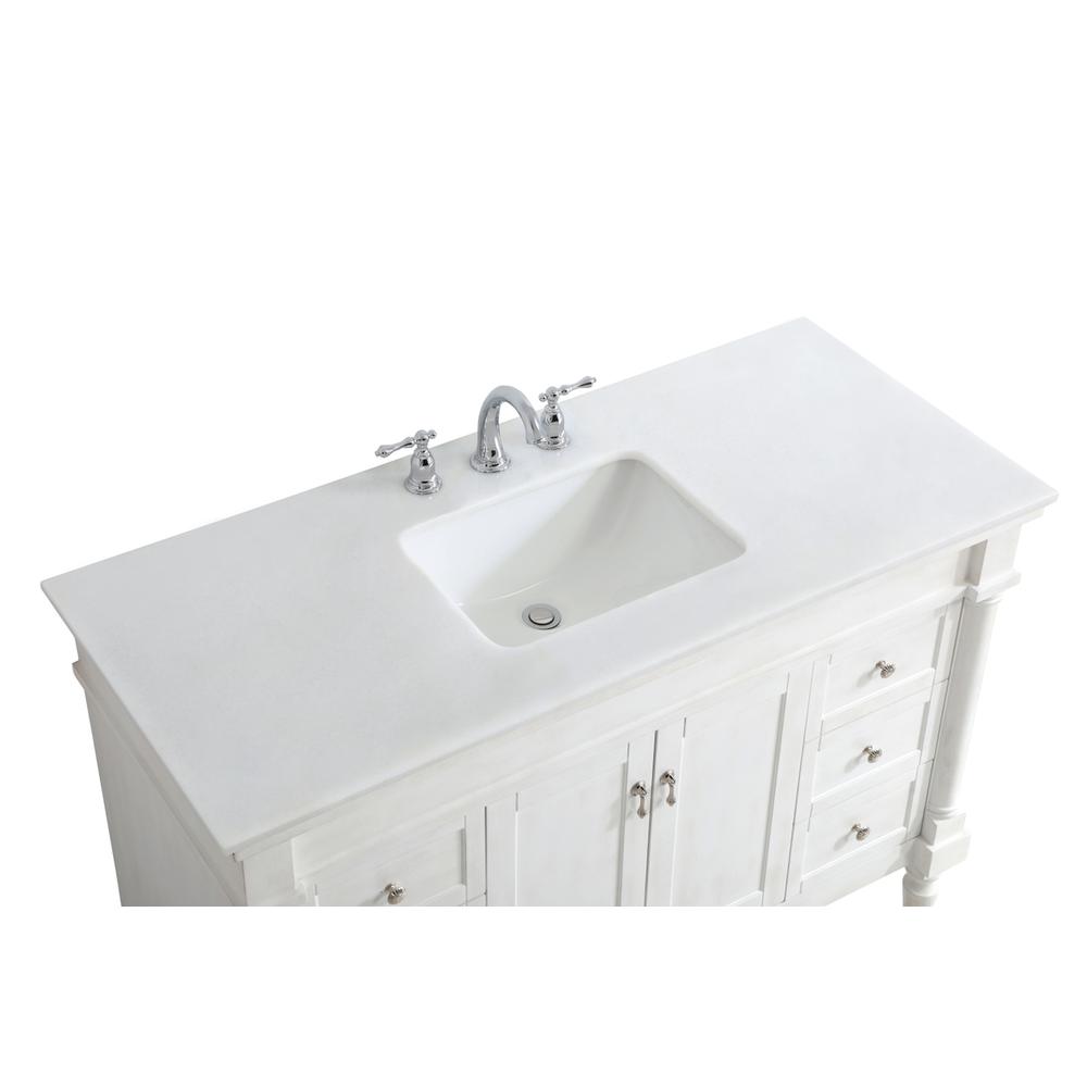 48 inch Single Bathroom vanity in Antique White. Picture 10