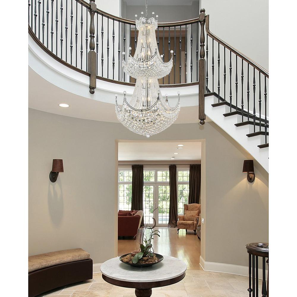 Corona 36 light Chrome Chandelier Clear Royal Cut Crystal. Picture 7