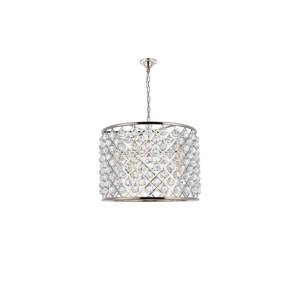Madison 8 light polished nickel Chandelier Clear Royal Cut Crystal. Picture 1