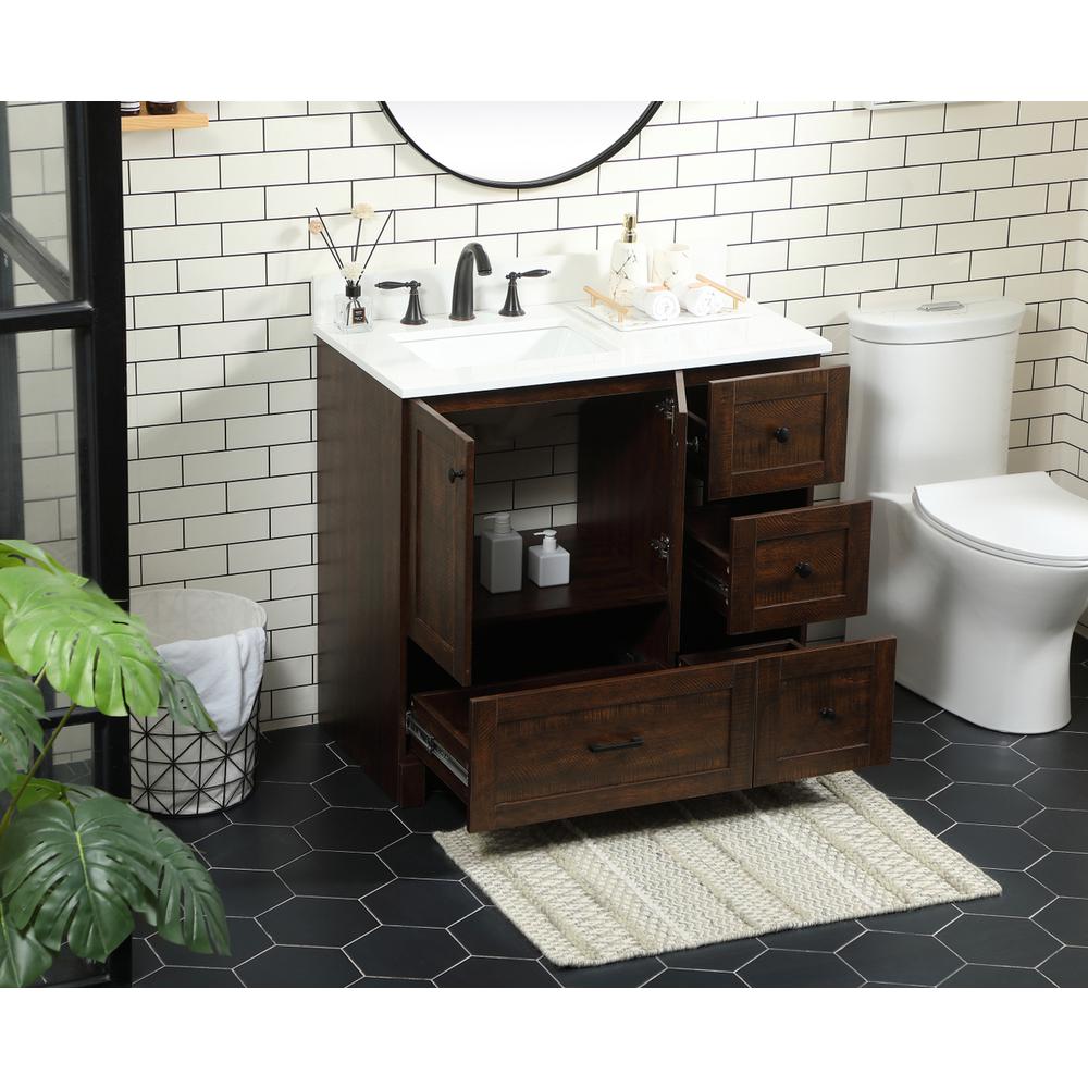 36 inch Single bathroom vanity in expresso with backsplash. Picture 3