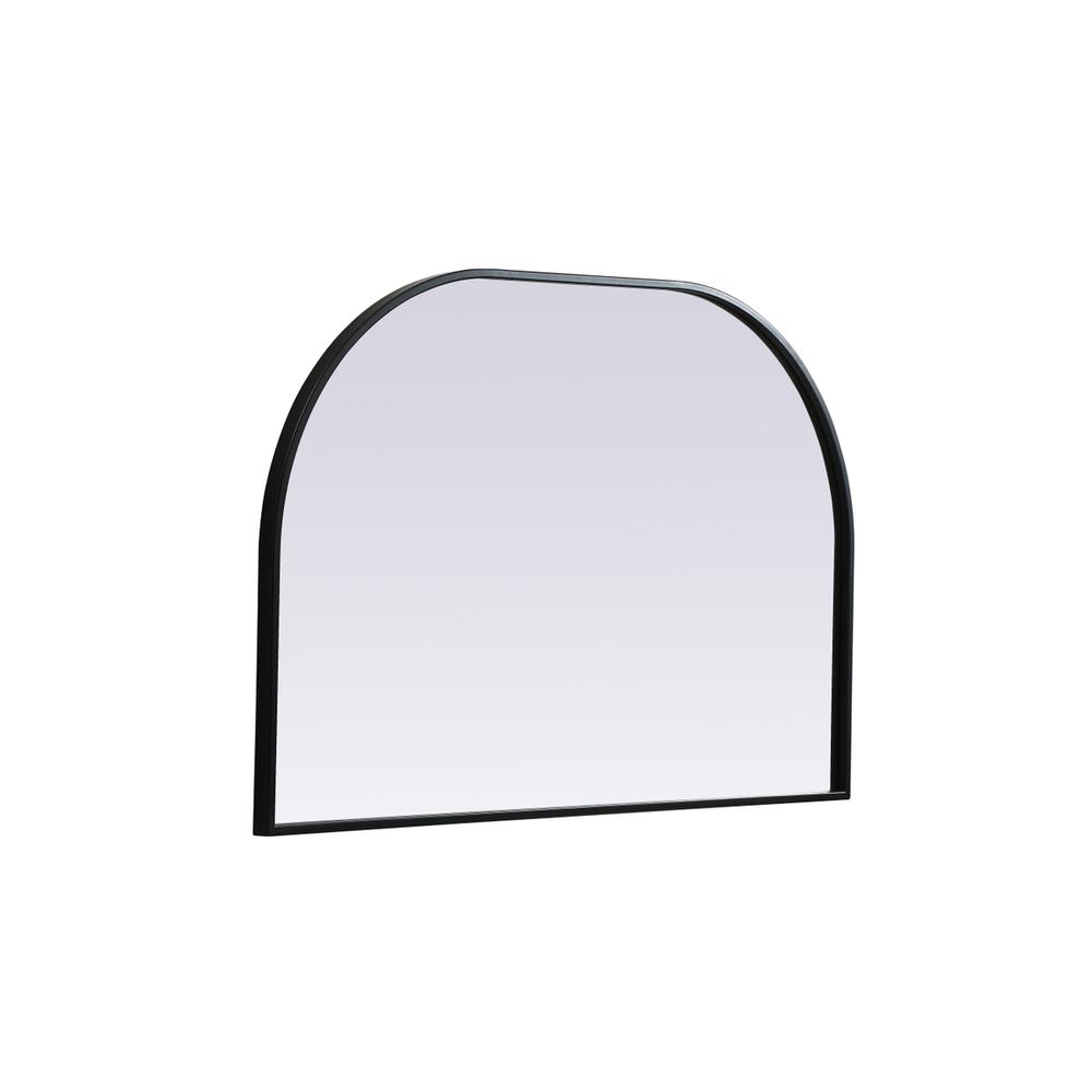 Metal Frame Arch Mirror 36x24 Inch in Black. Picture 7