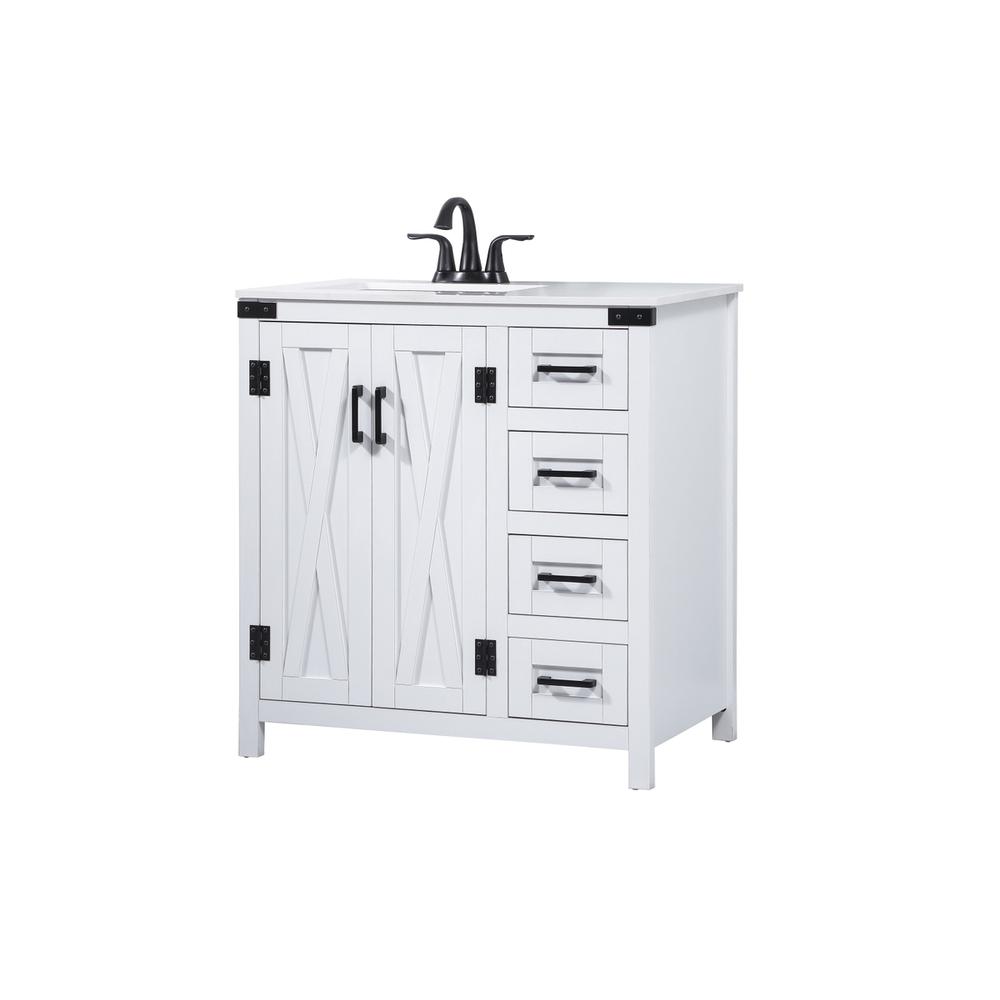 32 inch Single bathroom vanity in white. Picture 7