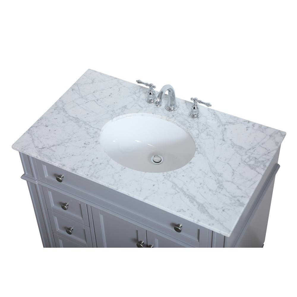 36 inch Single bathroom vanity in Grey. Picture 9