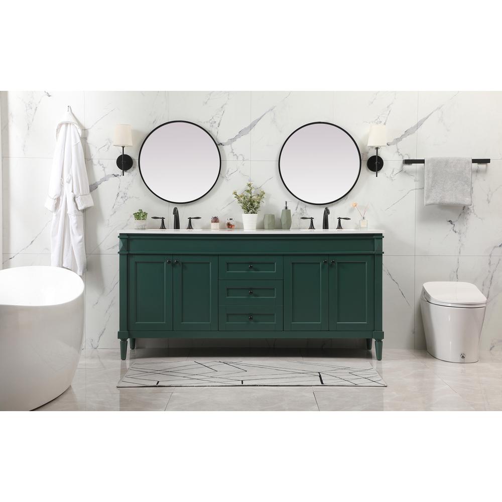 72 inch double bathroom vanity in green. Picture 4