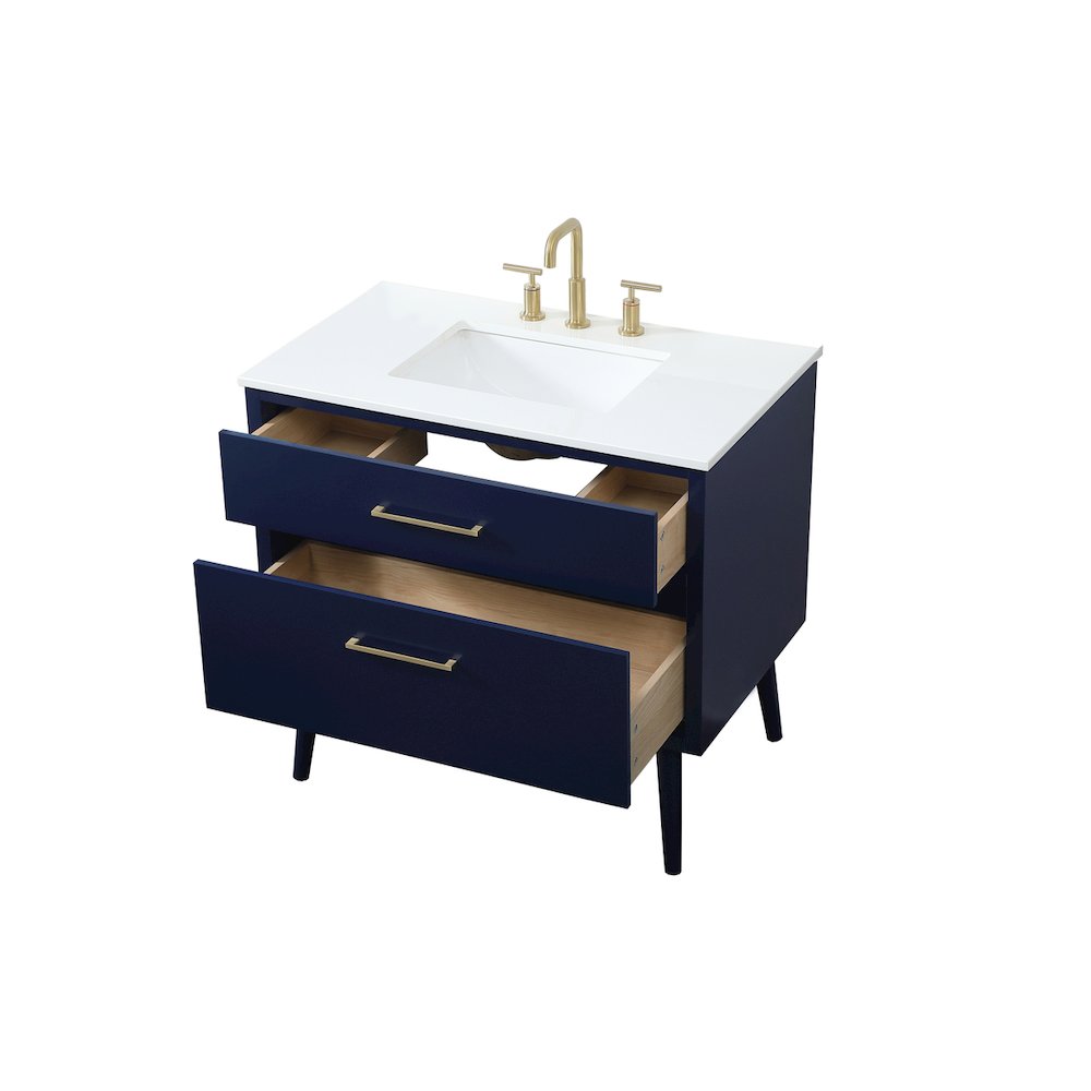 36 Inch Bathroom Vanity In Blue. Picture 10